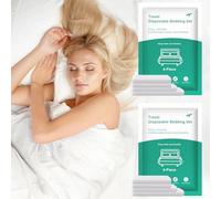 BREENHILL 2 Pack (8 PCS) Disposable Bed Sheets for Travel, Queen Size Disposable Sheet with Quilt Cover and Pillowcase, Disposable Bedding Sheet, Travel Hotel Essentials for Hotel,Cruise
