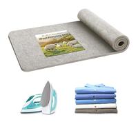 BREENHILL 22" x 60" Wool Pressing Mat - Extra Thick 1/2 Inch Wool Ironing Pad for Quilting & Sewing | Portable Heat-Resistant Surface | Durable Craft Mat (Light Gray)