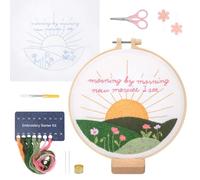 BREENHILL Christian Embroidery Kit for Beginners, Easy Embroidery Kit for Beginners and Adults, Full Embroidery Hoop Kit with Needles and Thread Included (New Morning Mercies)