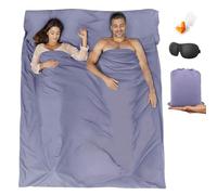 BREENHILL Double Sleeping Bag Liner,Camping Sheets & Travel Sheet, Hostels & Traveling Adult Sleep Sack for Backpacking, Hotels Lightweight Single & Double Camping Sleeping Bag Liners