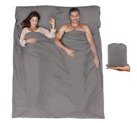 BREENHILL Double Sleeping Bag Liner,Camping Sheets & Travel Sheet, Hostels & Traveling Adult Sleep Sack for Backpacking, Hotels Lightweight Camping Sleeping Bag Liners