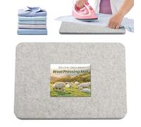 BREENHILL Wool Pressing Mat 13.5"x 17" - Portable Felt Ironing Mat for Quilting & Sewing, 1/2" Thick Heat Reflective Wool Pad(Light Gray)