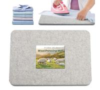 BREENHILL Wool Pressing Mat 17" x 24" -Thick Felt Ironing Pad for Quilting, Sewing, Crafting -Wool with Bonus Heat-Resistant Iron Rest - Portable and Durable Ironing Surface（Light Gray）