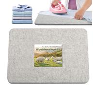 BREENHILL Wool Pressing Mat 19" x 26" - Extra Large Wool Ironing Mat for Sewing Tables & Craft Rooms, 1/2" Thick Heat Reflective Wool Pad（Light Gray）