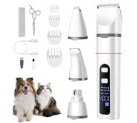 BreeyPaws Cat Clippers Dog Paw Trimmer Grooming Kit,4 in 1 Cat Shaver for matted Fur Claw Silent,Pet Shaver Trimmer for Dogs Cats Paws,Battery Display & 2 Speed & Startup Locked