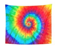 Breezat Tapestry Colorful Rainbow Spiral Tie Dye Pattern Color Wall Art Bedroom Home Decor Wall Hanging for Living Room Dorm 50x60 Inches
