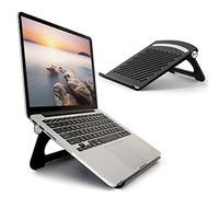 Breeze Letter Laptop Stand for Desk Stable Foldable Adjustable Multi-Angle Computer Desktop Holder Ventilated Lapdesks Riser for Mackbook, Lenovo, Dell, iPad, HP - Within 17' Black
