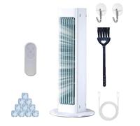 Breeze Max Portable Air Con, Qinux BreezaMax - Beat The Scorching Heat & Humidity Instantly, Quiet Air Conditioner Tower Fan, CryoFlux Technology, 90° Oscillating Bladeless Fan For Room Office (White)