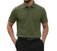 Breeze Polo Shirts for Men Beer Belly Wearbreeze Collared Textured Shirt Stretchy Quick Dry Casual Golf Short Sleeve, Ultra Comfortable Textured Breathable Refreshing Silky Green
