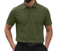 Breeze Polo Shirts for Men Beer Belly Wearbreeze Collared Textured Shirt Stretchy Quick Dry Casual Golf Short Sleeve, Ultra Comfortable Textured Breathable Refreshing Silky Green