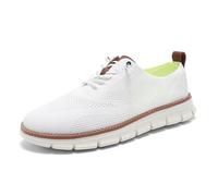 Breeze Shoes for Men - Business Casual Lightweight Oxford Sneakers for Workdays & Travel, Breathable Walking Footwear (White,8.5)