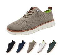 Breeze Shoes Men's Wearbreeze Shoes Men's Urban Breeze Urban Shoes Men's Suit Shoes Men's Breathable Knitted Fabric Lace-Up Shoes Formal Modern Classic Leisure Shoes 39-48, khaki, 47 EU