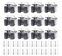 Breeze Through Cleanup with a Set of 12 Practical Stainless Steel Wall Mounted Tool Holders (grey)