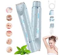 Breezelly Shaver,Breezelly Razor,Bald Cat Razor, Ezme Pro Smooth Shave Razor, Dual Head Shaver Women, Electric Bikini Trimmer for Women - Painless Electric Razor for Face Legs Underarm (Blue)