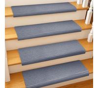 BREEZENEST 15 PCS Self-Adhesive Stair Treads for Carpet Steps - Non-Slip Stair Mats, Fabric Reusable Anti-Slip Stair Pads for Home Pets & Elders (Light Gray, 60x23cm)