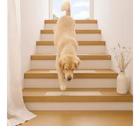BREEZENEST 15 PCS Self-Adhesive Stair Treads for Carpet Steps - Non-Slip Stair Mats, Fabric Reusable Anti-Slip Stair Pads for Home Pets & Elders (Transparent, 60x10cm)
