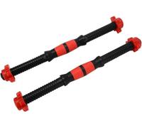 BREEZENEST 2 x Dumbbell Bars 40cm - Adjustable Weight Dumbbell Bar Set with Collars, Steel & ABS Construction for Home Gym Strength Training, Bodybuilding & Fitness (Black & Red)