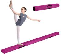 BREEZENEST 7FT 2.1M Folding Gymnastics Balance Beam - Kids & Beginner to Pro Gymnastics Equipment, High-Density EVA Foam, Non-Slip Microsuede Surface, Portable Home Training Balance Beam (Purple)