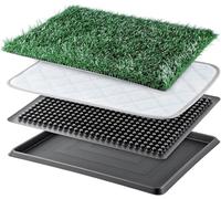 BREEZENEST Artificial grass for dogs - Potty portable Indoor Dog Potty Tray Reusable Dog Litter Tray, Works With Artificial Grass Cleaner (20 x 16 inch -Style 1)