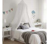 BREEZENEST Bed Canopy Mosquito Net for Twin/Full/Queen Beds - Soft Polyester Bed Cover, Breathable & Skin-Friendly, Blocks Glare, Protects Against Mosquitoes, Easy Installation (White)