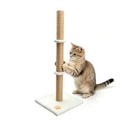 BREEZENEST Cat Scratching Post Tall 89cm Cat Tree with Natural Sisal Pole Soft Plush Carpet Covered Heavy Base Vertical Climbing Resting Activity Tower for Indoor Kittens and Adult Cats (Beige)