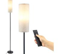 BREEZENEST Dimmable Floor Lamp with Linen Shade, 165cm Modern Standing Light for Living Room & Bedroom, 3 Colour Temperatures Reading Lamp with 9W LED Bulb Included (Remote Dimming)