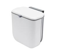 BREEZENEST Foldable Under Kitchen Counter Bin with Lid - 10L Wall-Mounted Food Waste Caddy for Cabinet Door, Compact Trash Can for Kitchen, Bathroom, RV, Motorhome, Odor-Resistant & Easy to Clean