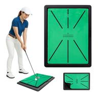 BREEZENEST Golf Practice Mat with Swing Path Feedback, Non-Slip Hitting Mat with Thick Rubber Base, Portable & Foldable Training Aid for Indoor Outdoor Use, for Golf Lovers & Beginners