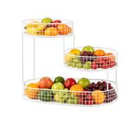BREEZENEST Metal Fruit Basket 3 Tier Wire Fruit Bowl Stand Space Saving Vertical Storage Rack for Kitchen Counter Heavy Duty Vegetable Holder for Onions Potatoes Bread Snacks Home Décor White