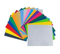 BREEZENEST Multicolor Iron-On Transfers Vinyl Sheets Heat Transfer Vinyl for DIY Crafts T-Shirts Hats Bags Compatible with Cricut & Silhouette Easy Cut & Press Machine Washable 50 Sheets - 22 Colours