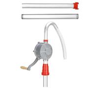BREEZENEST Oil Drum Pump - Manual Hand Crank Cast Iron & Steel Barrel Pump, Adjustable Height up to 50" (127cm) for Fuel Transfer (Petrol & Diesel) Petrol Pumps - Red & Silver