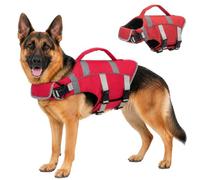 BREEZENEST Ripstop Dog Life Jacket, High Visibility Pet Swim Vest with Handle & Leash Ring for Boating Swimming (XL)