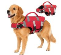 BREEZENEST Ripstop Dog Life Jacket, High Visibility Pet Swim Vest with Handle & Leash Ring for Boating Swimming (XXL)