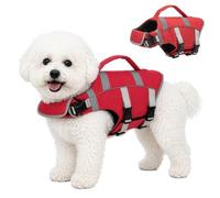BREEZENEST Ripstop Dog Life Jacket, High Visibility Pet Swim Vest with Handle & Leash Ring for Boating Swimming (XS)