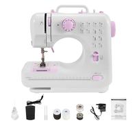 BREEZENEST Sewing Machine for Beginners Basic Sewing Machine with UK Plug, 12 Built-in Stitches, Foot Pedal & Battery Powered Portable Sewing Machine with LED Light, Thread Cutter(Purple, L)