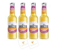 Breezer Passionfruit and Mango 4 Pack | 2x Celebration Spirits Beer Mats