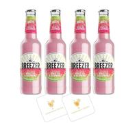 Breezer White Tea & Raspberry 4 Pack | 2x Celebration Spirits Beer Mats