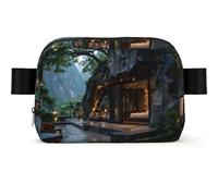 Breezes of the Mountain Square-Shaped Waist Bag with Durable Polyester and Adjustable Strap for Unisex Use