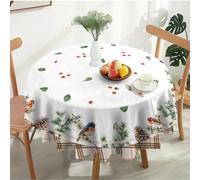 Breezify Round Tablecloth 150cm Wipeable Tablecloths Reusable Polyester Table Cloth Waterproof Tablecloth Outdoor Tablecloths for Kitchen, Parties, Picnics, Gardens, Dinner, Patio