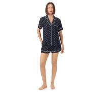 Breezing Through Short Sleeve Notch Top & Boxer Sleep Set DKNY Black XL