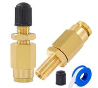 Breezliy 1/4" Inflation Schrader Valve with Push to Connect for 1/4" OD Air Line Tubing and Air Spring Suspension for Semi Truck Trailer Tractor (2PCS 1/4" Inflation Schrader Valve)