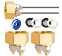 Breezliy 2 Pack Garden Hose Adapter, Solid Brass Standard 3/4" Female Thread to 1/4" Tube Adapter for Water Hose,Convert 3/4" Garden Hose to 1/4" Tube (3/4" to Dual 1/4" Hose Adapter)
