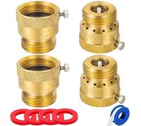 Breezliy American Valve 3/4" Inch 4 Pack Solid Brass Hose Connection Vacuum Breaker Backflow Preventer Connector (4 Pack Vacuum Breaker Set)