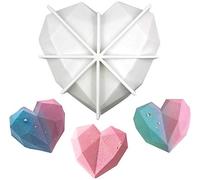 BREEZO Silicone Chocolate Mold - 3D Heart Shape for DIY Cake Mousse Dessert, Candy, Fondant, Ice Cream, Soap, Jelly (1-Cavity)