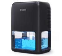 BREEZOME 60 OZ Dehumidifiers for Home, Dual-Semiconductor Quiet Dehumidifier with Timer Auto-Off Sleep Mode 7 Colors Light Portable Small Dehumidifiers for Bathroom, Cloakroom, RV, Black