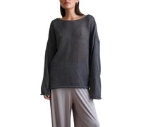 Breezy Lane Women's Long Sleeve Sheer Mesh Knit Sweater Tops Summer Oversized Pullover Jumper Casual Beach Coverups Dark Gray