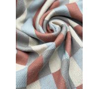 Breezy Nest 100% Cotton Sofa Throw Blanket - 130cm x 160cm - OEKO TEX Two Seater Sofa Cover, Light Travel Blanket, Settee Cover, Bed and Armchair Throw - Geometric Striped Design