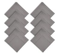 Breezy Nest Set of 8-100% Organic Cotton Dinner Napkins (38cm x 38cm) - Hemstitched Serviettes - Solid Colour - Machine Washable Cloth Napkins (Grey)