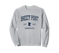 Breezy Point Minnesota MN Vintage Athletic Navy Sports Desig Sweatshirt