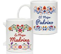 Breezy Valley Godparent Proposal Gifts Padrino and Madrina Mugs Christmas Gift - Madrina y Padrino Proposal Gift Set Spanish, Will You Be My Godparents for Godmother Godfather Mugs Baptism Gifts